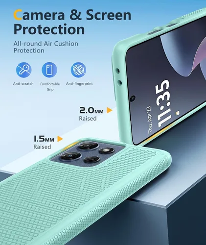 Vista 434 de FNTCASE Funda para iPhone 17 Pro: Fundas delgadas translúcidas de color azul claro compatibles con MagSafe, protección completa de la cámara