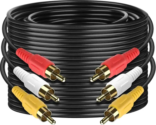 Vista 10 de Cable de Audio y Vídeo 3 RCA Compuesto Macho a Macho para DVD (1.83 m) para Televisión