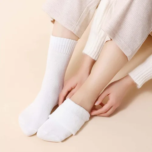 Vista 4 de 5 Pairs Wool Socks for Women Thick Boot Socks Comfy Slouch Crew Socks Cozy Athletic Socks Warm Winter Thermal Socks