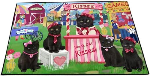 Vista 29 de Doggie of the Day Black Cats Floor Mat - 4th of July Independence Day - Best Dog Doormat - Protector Decor - Unique Portrait Art - Premium Quality