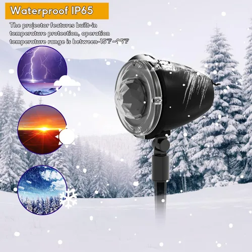 Vista 2 de Proyector de luces navideñas de Halloween para exteriores, luces de proyector de vacaciones con control remoto y temporizador, 10 colores Aurora