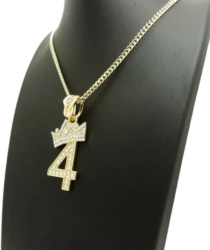Vista 6 de Shiny Jewelers USA COLGANTE CUBANO DE CADENA CUBANA DE 3 mm24" PARA HOMBRES, Metal, Circonia cúbica