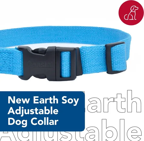 Vista 2 de Coastal Pet - New Earth Soy - Collar ajustable para perro, arándano, 3/4" x 12"-18