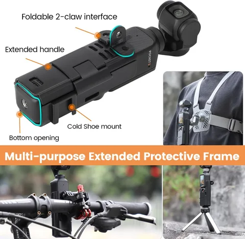 Vista 3 de Adaptador de expansión para DJI Osmo Pocket 3, soporte de cubierta protectora con zapata fría para OSMO Pocket 3