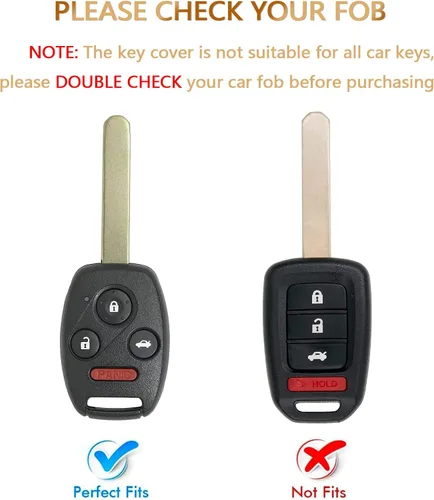 Vista 2 de OFFCURVE Funda protectora completa para llave de automóvil Honda Accord Crosstour CR-V Civic Element Pilot, llavero sin llave, accesorios