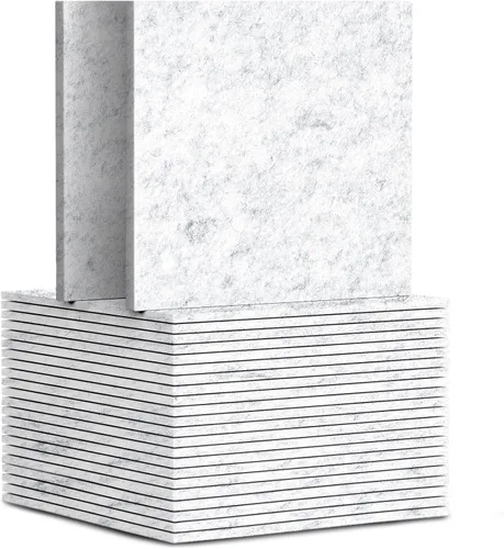 Vista 18 de TroyStudio 20 piezas de paneles acústicos autoadhesivos - Paneles absorbentes de sonido de 12 x 12 x 0.32 pulgadas, paneles de sonido decorativos