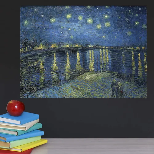 Vista 5 de Vincent Van Gogh - La noche estrellada 1889 y la noche estrellada sobre el ródano por Vincent Van Gogh - Póster impreso (laminado, 18 x 24 pulgadas)