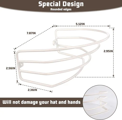 Vista 3 de Fikoksol Organizador de Sombreros para Gorras de Béisbol, Paquete de 2 Beige Blanco Estante Metálico para Sombreros Organizador de Almacenamiento
