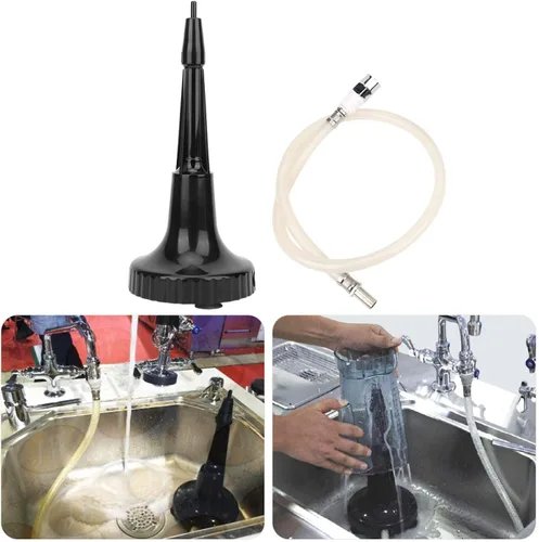 Vista 6 de Enjuagadora profesional para jarras Licuadora de vidrio portátil Enjuagadora Enjuagadora de vidrio de metal, ideal para bar, café
