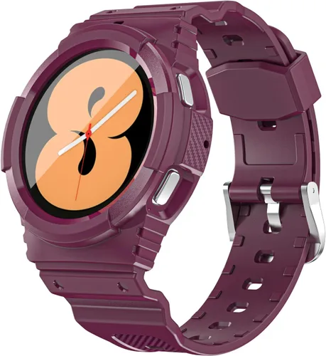 Vista 9 de Correa resistente para Samsung Galaxy Watch 4 Classic de 1.575 pulgadas con accesorios de parachoques, funda protectora deportiva a prueba
