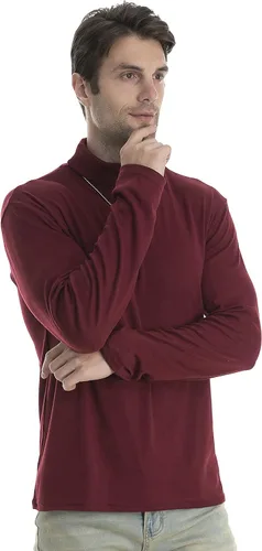 Vista 83 de Camiseta de manga larga para hombre, ajustada, ligera, con cuello de tortuga
