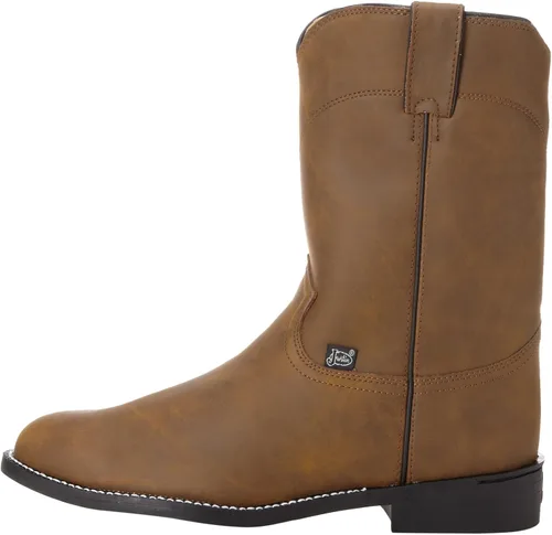 Vista 7 de Justin Boots Hombres Temple Redondo Toe Casual Botas Mid Calf - Negro