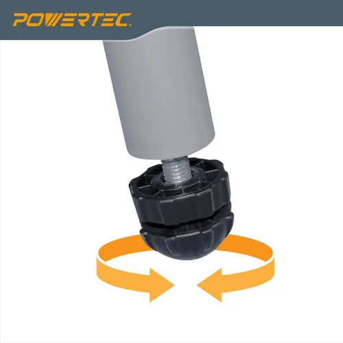 Vista 6 de POWERTEC Soporte portátil para sierra ingletadora con soportes de montaje de liberación rápida, capacidad de carga de 330 libras, ruedas de 8