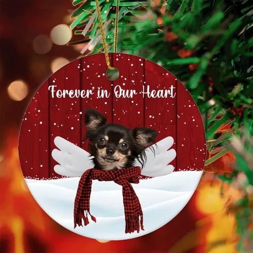 Vista 10 de Forever in Our Heart Ornaments Funny Pet Dogo Argentino with Angel Wings Ornament Christmas Tree Decoration Pet Loss Gifts Pet Memorial Gifts