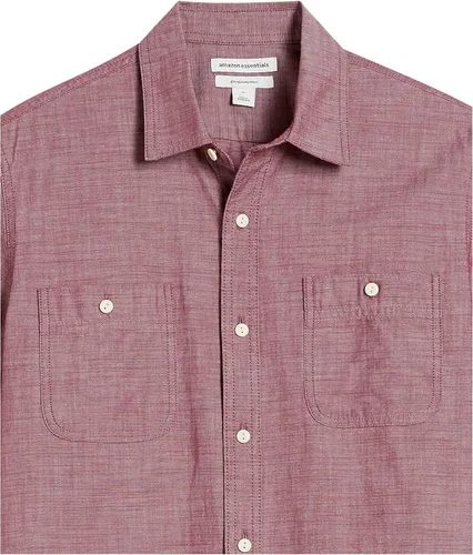Vista 5 de Tienda Essentials Camisa Chambray de manga corta para hombre