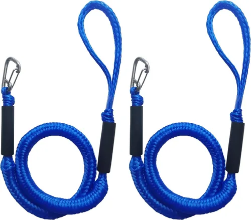 Vista 19 de Líneas de muelle elásticas para barcos de 4 pies, cuerda de ancla elástica resistente con ganchos, líneas de muelle seguras, amarres para jet ski