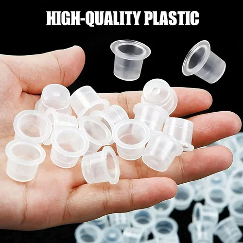 Vista 3 de Urknall 1000pcs tapas de tinta de tamaño mediano tazas de tinta de tatuaje para soporte de tinta tapas de tatuaje para tinta de tatuaje