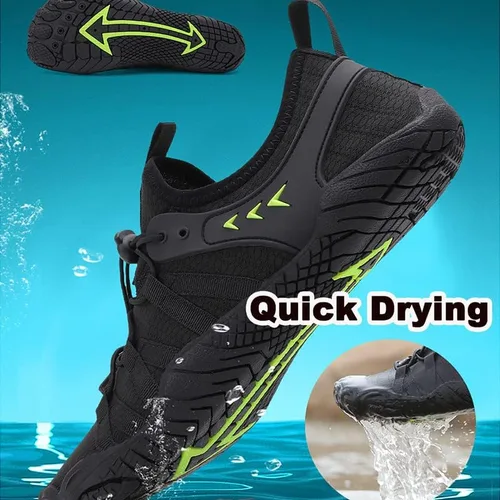 Vista 7 de Zapatos de agua para hombre y mujer, zapatos descalzos al aire libre para playa, agua, piscina, río, agua, secado rápido, navegación, pesca, buceo
