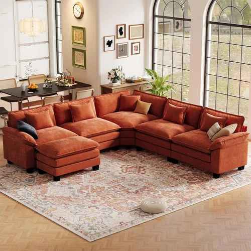 Vista 109 de CDCASA Silla de acento de gran tamaño de 50'' con otomana Asiento extra ancho y profundo estilo sofá nube para sala de estar, dormitorio, rincón