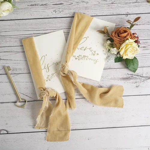 Vista 5 de MEEDEE Cinta de Terciopelo Beige de 3 Pulgadas Cintas con Flecos Beige Cintas de Terciopelo de Seda con Borde Crudo para Coronas, Ramo de Flores