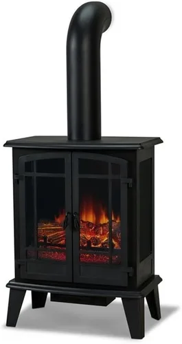 Vista 2 de Real Flame Foster - Chimenea eléctrica de 25 pulgadas para sala de estar o dormitorio, efecto realista de troncos y llamas, chimenea independiente