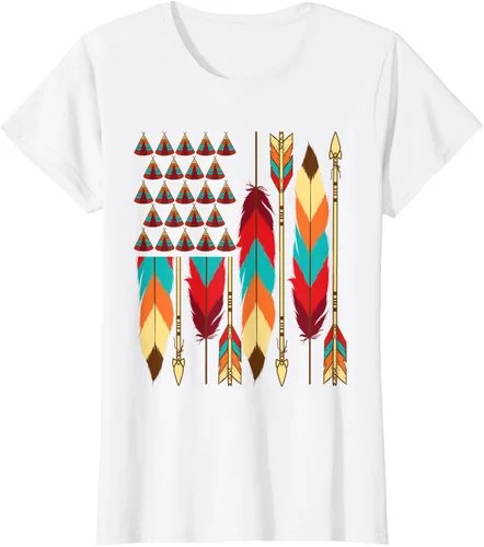 Vista 22 de Native American Bandera - Camiseta de veteranos indígenas del Mes del Orgullo, Negro, S