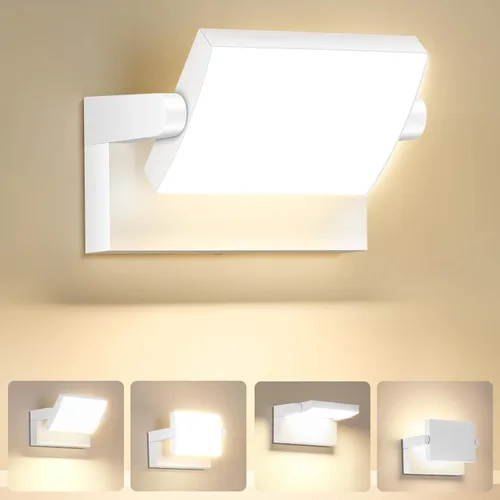 Vista 9 de 3Pack de luces de pared LED para exterior de 40W, luces de inundación blancas de 350° de rotación, lámpara de iluminación exterior comercial