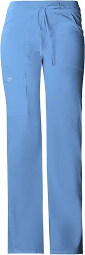 Vista 8 de Cherokee Pantalones quirúrgicos para mujer, tiro bajo, pierna acampanada, cordón ajustable con 6 bolsillos, 24001 Peltre