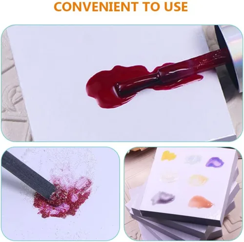Vista 3 de minkissy Maquillaje coreano de maquillaje coreano, 100 paletas desechables para arte de uñas, almohadilla de papel de mezcla de maquillaje