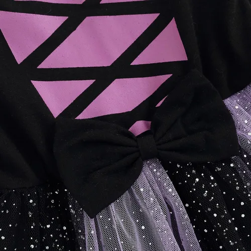 Vista 6 de vchoohce Traje de Halloween para bebé niña pequeña, sin mangas, tutú enterizo, vestido con capucha, abrigo para disfraz de Halloween