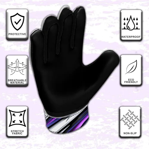 Vista 7 de FIGHTSENSE Guantes de portero de fútbol para niños y jóvenes, guantes de portero de fútbol, palma de látex de 4 mm, transpirable, antideslizante