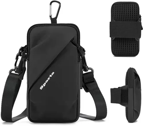 Vista 11 de Pulseras para Soporte de Teléfono, Bolsillo Pequeño de Hombro con Correa para Brazo, Compatible con iPhone y Todos los Teléfonos Celulares, Uso