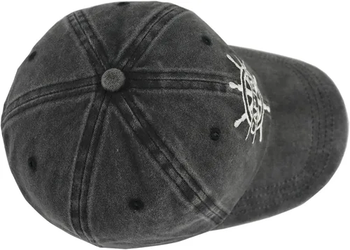 Vista 3 de Gorra de capitán para hombres y mujeres, bordada, ajustable, de algodón lavado, para exteriores, barco, béisbol