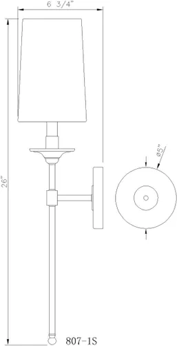 Vista 8 de Z-Lite Aplique de pared de 1 luz 807-1S-RB-WH, latón
