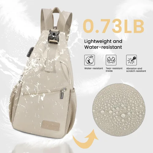 Vista 4 de LOVEVOOK - Mochila de bandolera para mujeres, casual, de nylon, para viajes, al hombro, mochila de senderismo Casual Daypack, Nylon, Travel