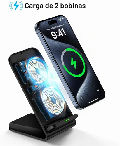 Vista 3 de Cargador inalámbrico Samsung Soporte de carga rápida Soporte de escritorio Estación de carga Android para Samsung Galaxy S24 Ultra S24+ S24 S23 FE