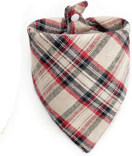Vista 21 de AnF Bandana de Cumpleaños a Cuadros para Perro y Pañuelo Triangular para Perro - Algodón Suave, Doble Capa, Bandanas Lavables con Botón Ajustable