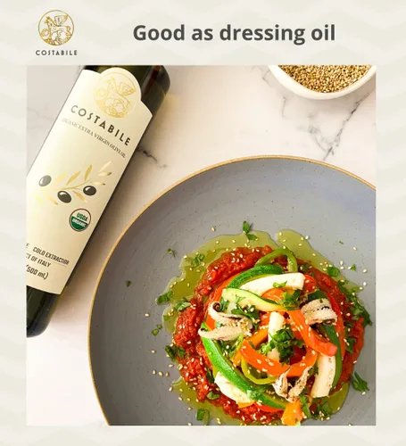 Vista 6 de Aceite de Oliva Virgen Extra con infusión de albahaca y mezcla clásica rica en polifenoles. Aceites de oliva totalmente naturales, 100% italianos.