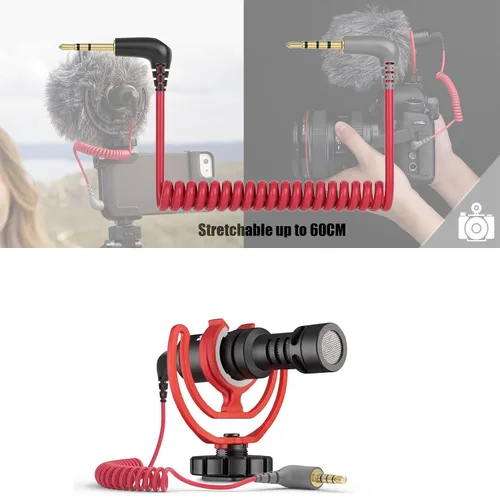 Vista 2 de Cable adaptador TRS a TRRS de 0.138 in, cable de conexión de micrófono Lavalier para Rode SC7, cable de micrófono inalámbrico GO, cables