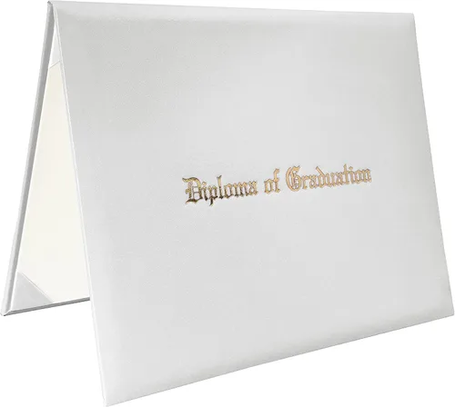 Vista 29 de Funda para diploma 8.5”x11” impresa “Diploma de Graduación” en cuero sintético acolchada y rica en color de TngHui, negra