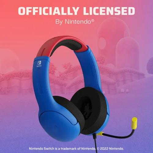 Vista 5 de PDP AIRLITE Headset with Mic for Nintendo SwitchLiteOLED - Mario Dash Blue