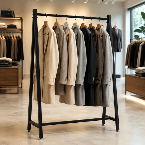 Vista 9 de DR.IRON Percheros de ropa negros con base de mármol, percheros modernos independientes negros con estantes para dormitorio, percheros resistentes