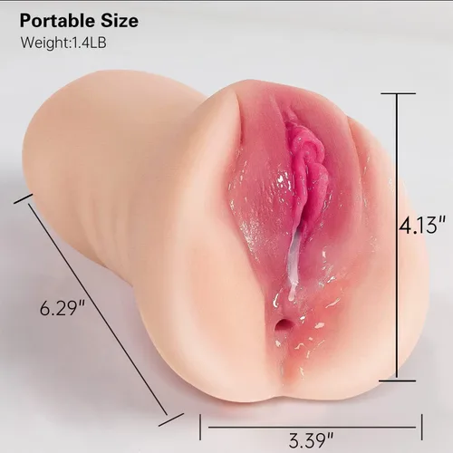 Vista 2 de Masturbador masculino realista juguete de bolsillo coño apretado vagina muñecas sexuales juguete para hombres, carne