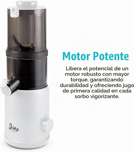 Vista 6 de Shine Multi-Batch Compact Cold Press Juicer SMB-1, manos libres, tolva de alimentación continua, portátil Blanco
