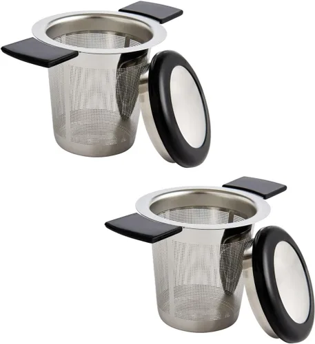 Vista 7 de HIC Kitchen Infusor de té de barril pequeño, acero inoxidable 18/8, 1.75 pulgadas, juego de 2