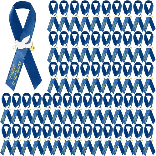 Vista 17 de 50 piezas de cintas de funeral de paloma, cintas conmemorativas de funeral, alfileres de servicio conmemorativo clásico, cinta de respeto con moño