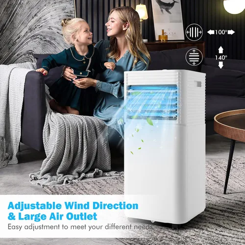 Vista 7 de PETSITE Aire acondicionado portátil, unidad de enfriamiento de CA de 8000 BTU para habitación, unidad de CA 3 en 1 con enfriador de aire, ventilador