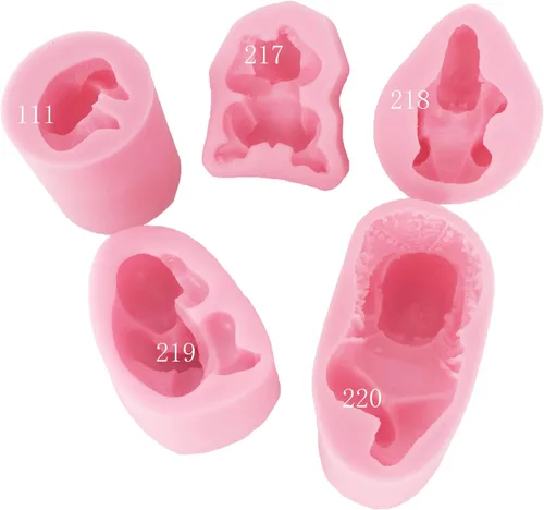 Vista 2 de Funshowcase Baby Boy Movements - Juego de 5 moldes de caramelo para manualidades de azúcar, chocolate, fondant, mantequilla, resina, arcilla #111