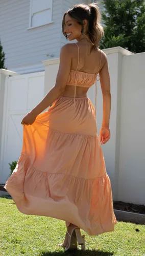 Vista 5 de TIAFORD Womens Summer Boho Low Cut Spaghetti Strap Backless Dress Bodycon Y2k Beachwear Layered Maxi Dresses 2023