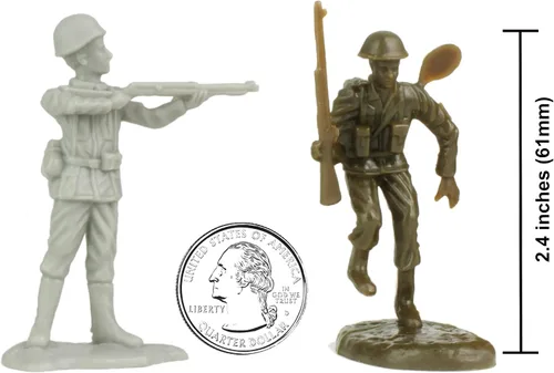 Vista 3 de BMC WW2 D-Day Juno Beach Plastic Army Men - 35 figuras de soldado canadiense y alemán